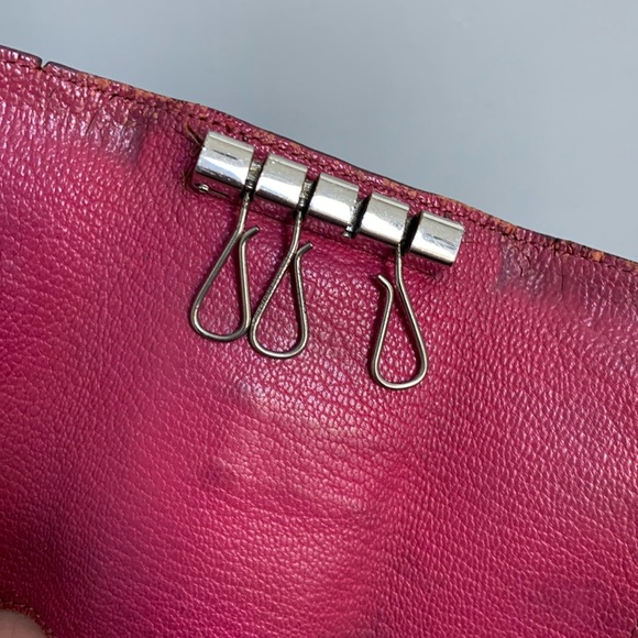 Authentic Hermes Bearn pink soft leather 4-ring key pouch key case key holder - Picture 12 of 17
